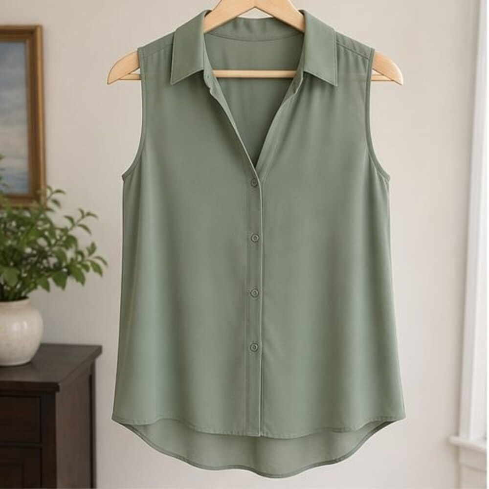 Sage Pleated Blouse